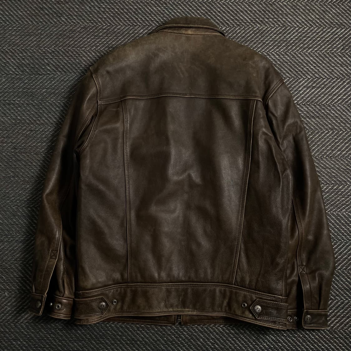 Jan daniel 워시드 카우 가죽 레더 자켓y 4219 상품이미지5