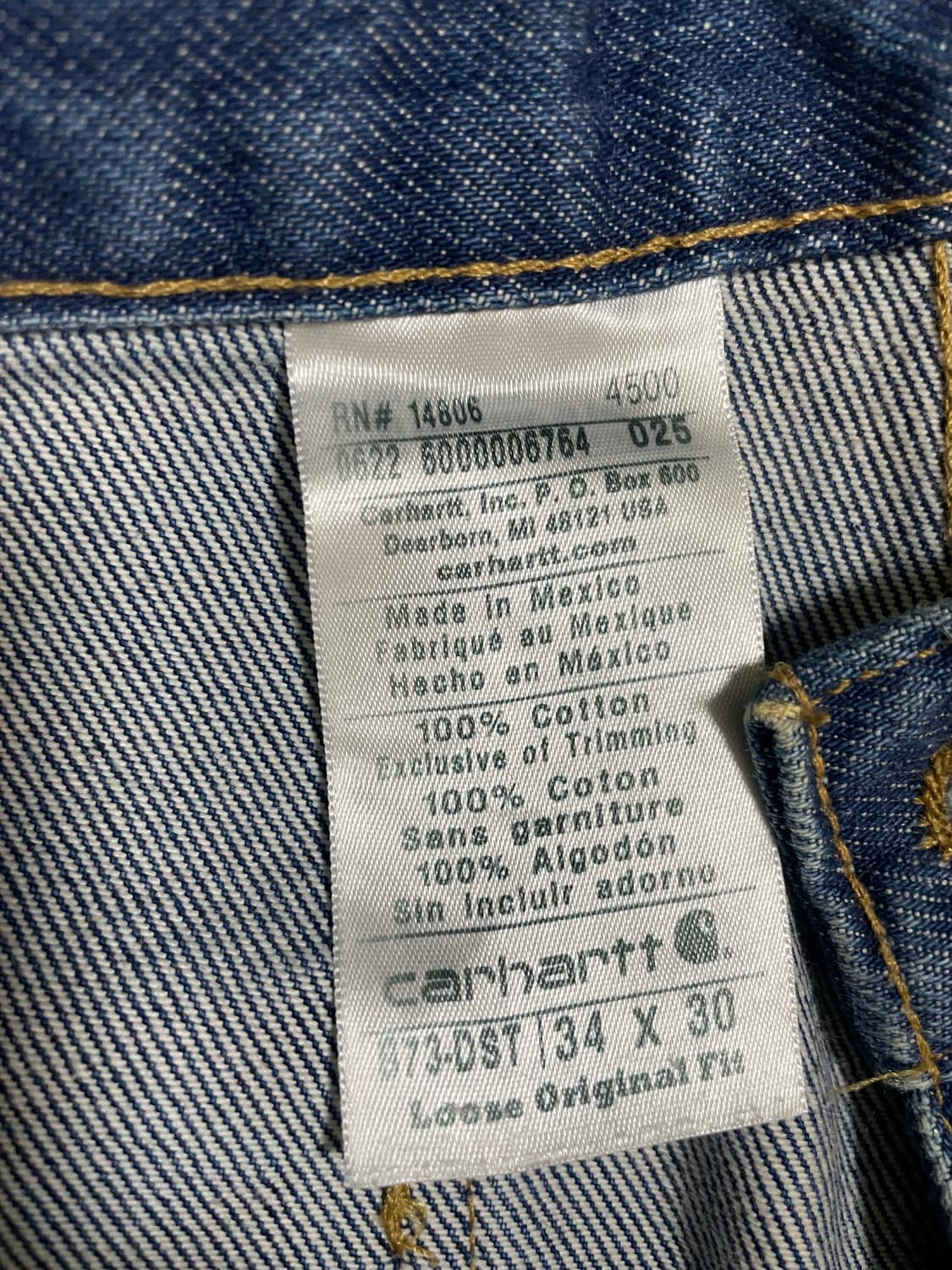 칼하트 더블니 데님 34x30 상품이미지2