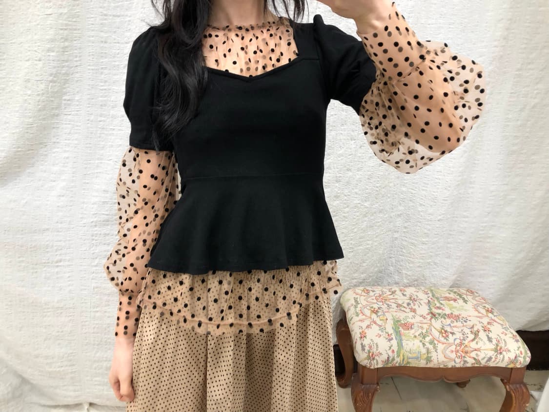 Ribbon hole top 상품이미지3