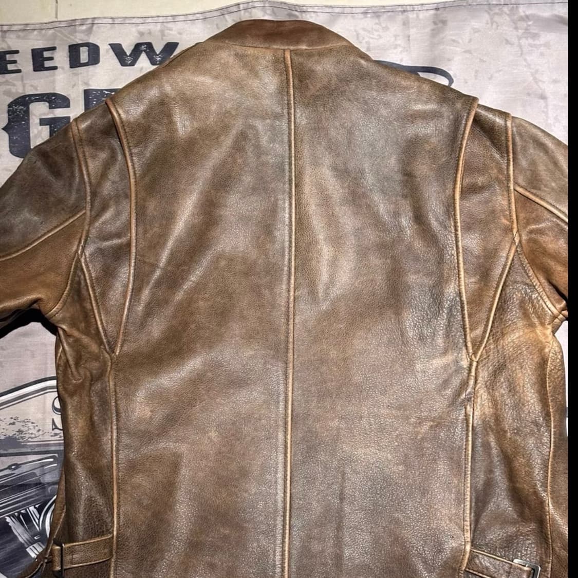 Schott NYC 빈티지 워시드 헤비 카우하이드 싱글 라이더 자켓 상품이미지4