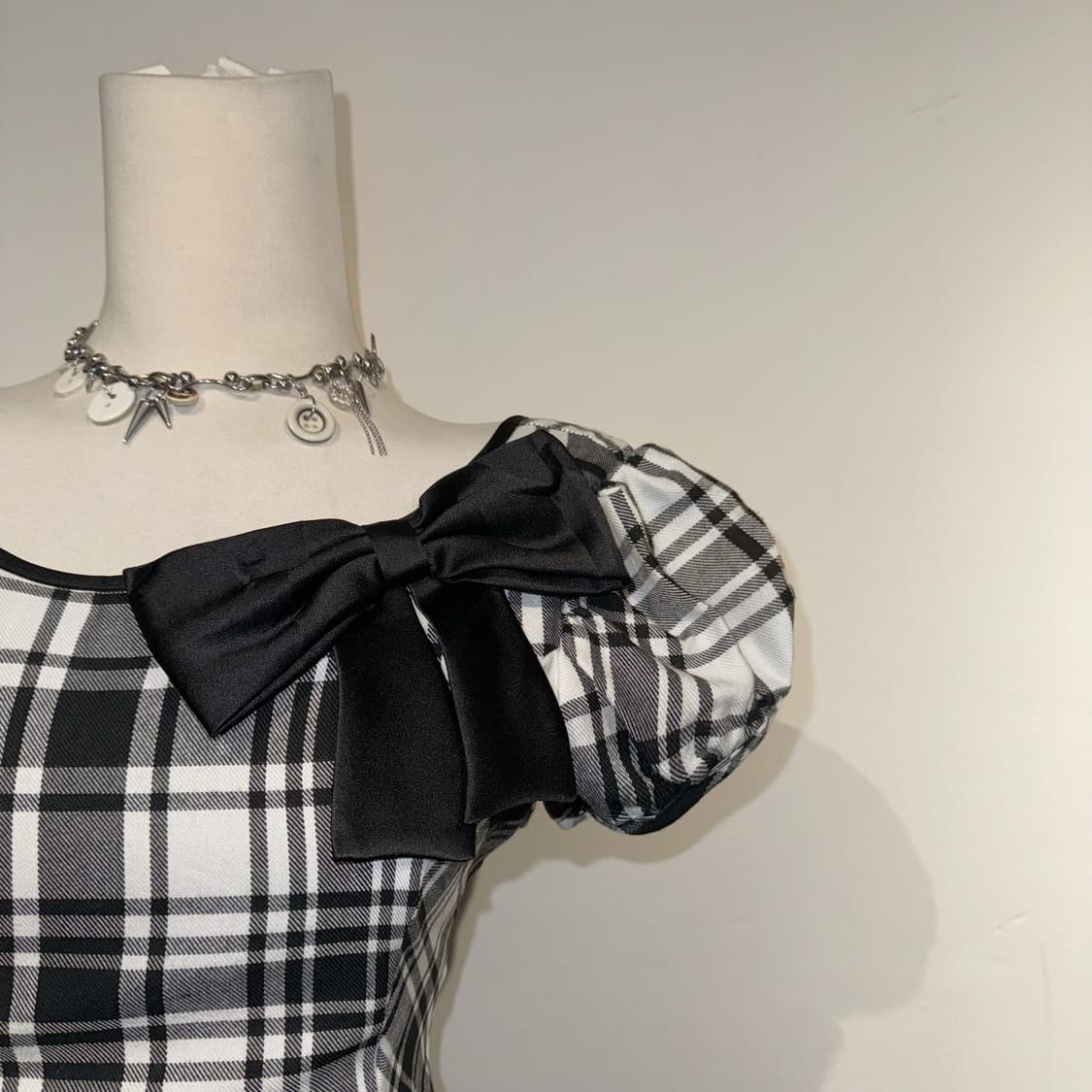 리본 퍼프 원피스 상품이미지3