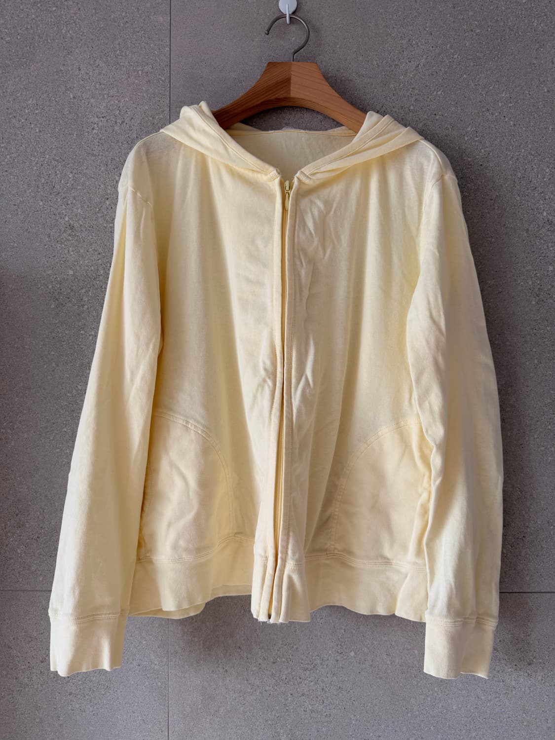 레몬색 후드 얇은 집업 여성 상품이미지1