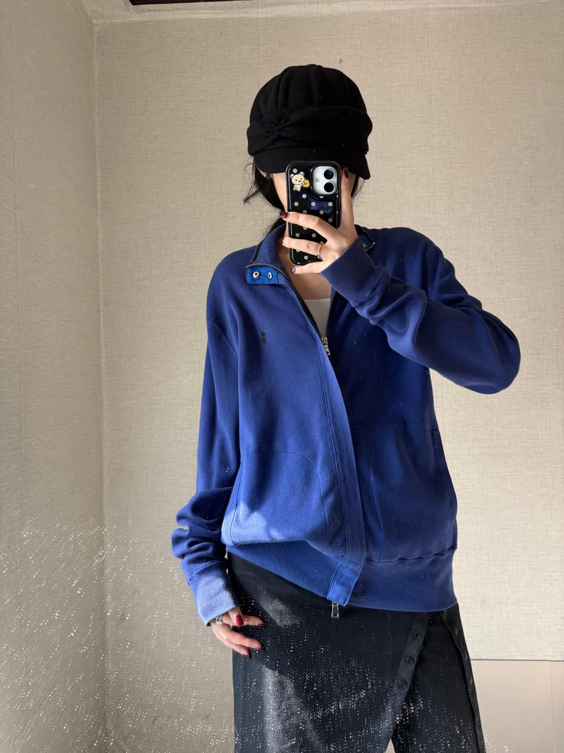 폴로 네이비 루즈핏 니트집업 상품이미지3