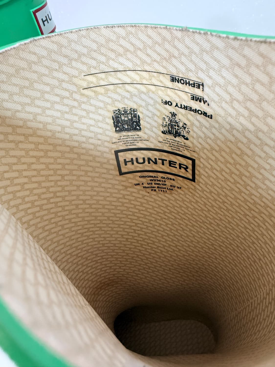 헌터 레인부츠 오리지널 롱부츠 그린 컬러 포인트 235 상품이미지6