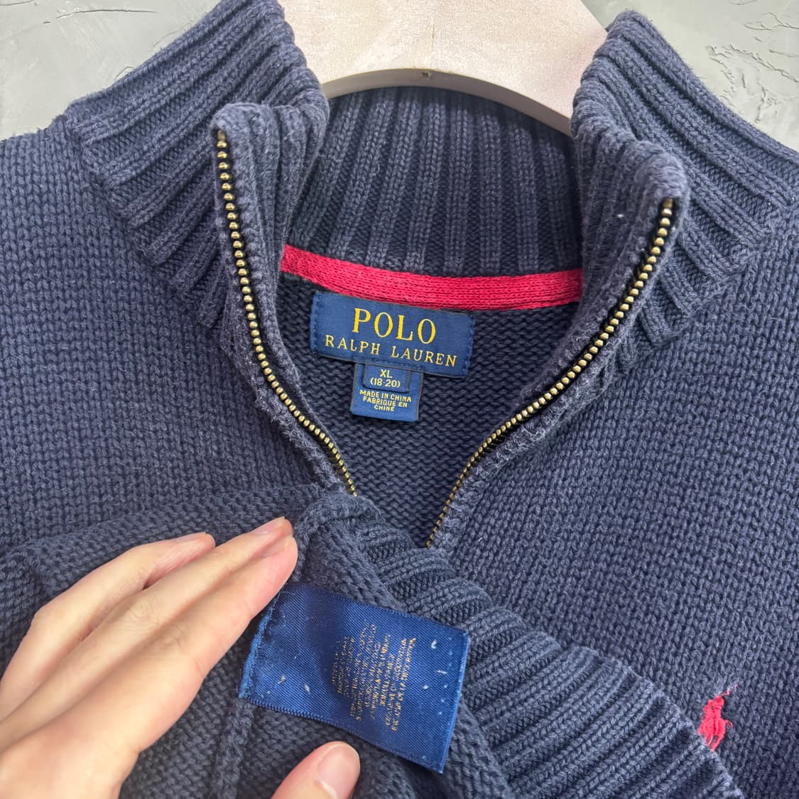 폴로 랄프로렌 반집업 니트 네이비 상품이미지3