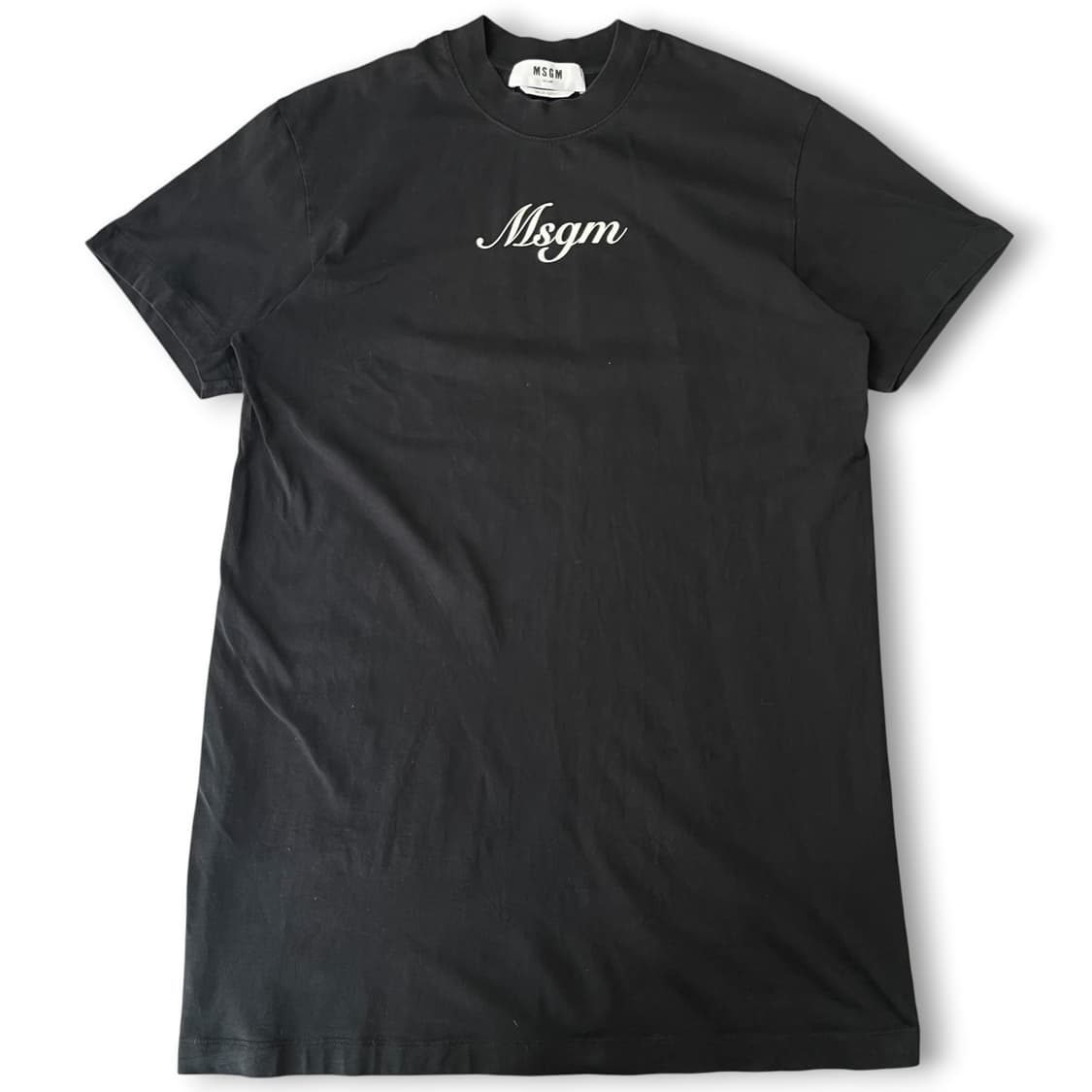 MSGM 블랙 필기체로고 반팔 롱티셔츠 S 상품이미지1