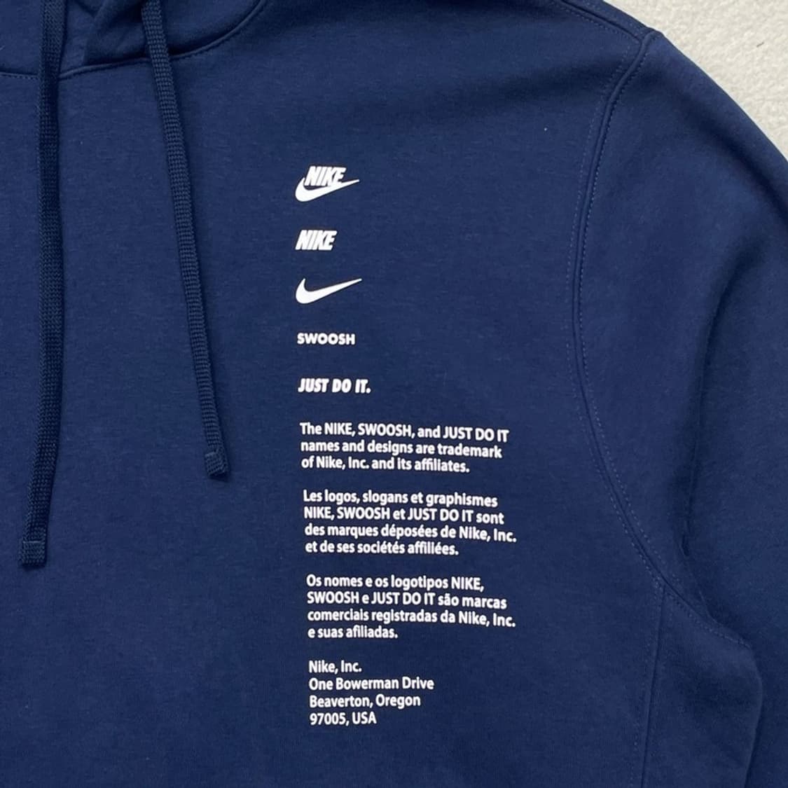 NIKE 로고 기모 후드 네이비 XL 상품이미지3