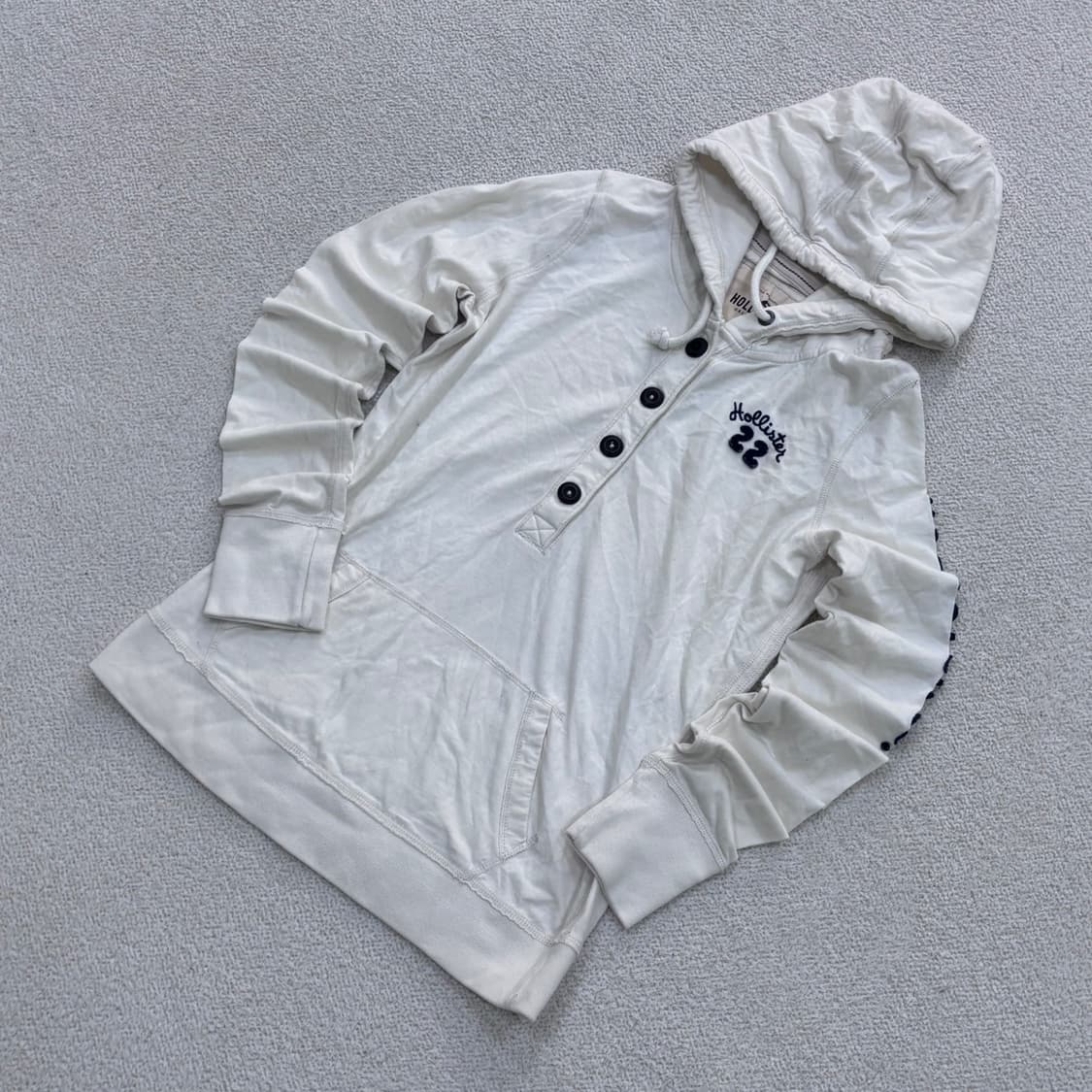 실측확인 홀리스터 버튼 후드 티셔츠 0403E 상품이미지1