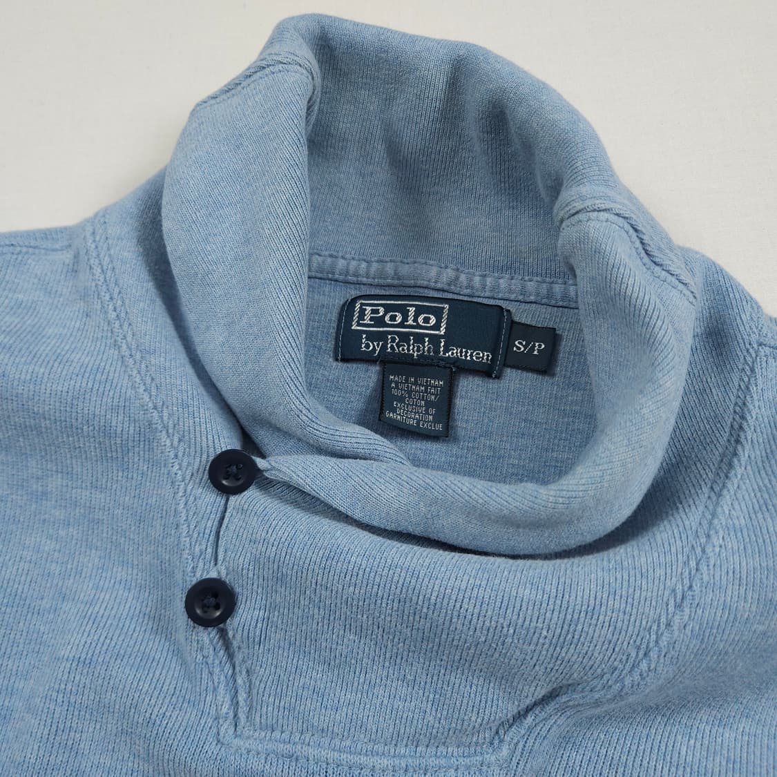 S(90) 폴로 랄프로렌 숄더넥 코튼 니트 스카이블루 상품이미지4