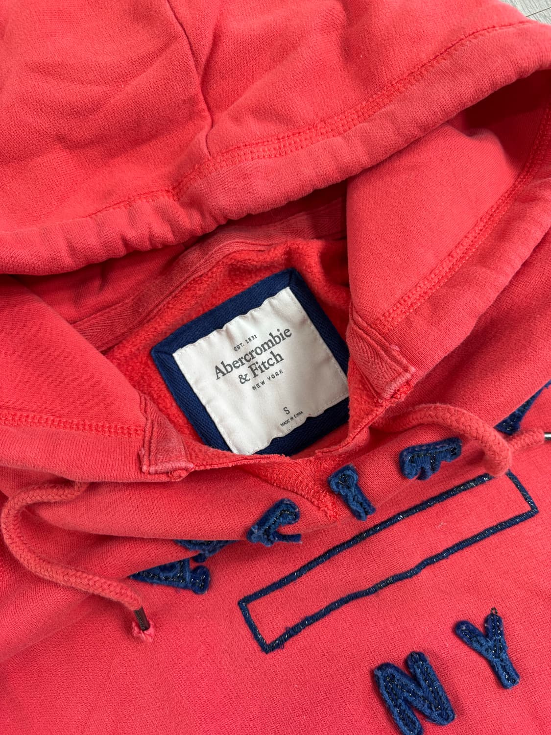 아베크롬비 아치로고 후드티 레드 상품이미지5