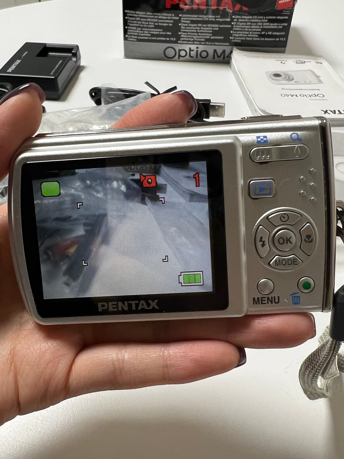 (풀박스) Pentax optio M40 실버 빈티지 디카 상품이미지5