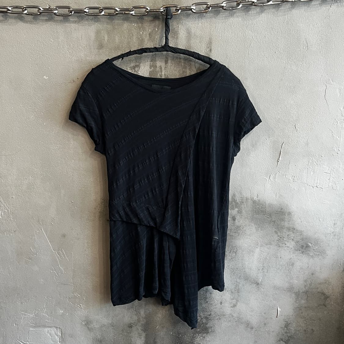 20ss 요지 야마모토 비대칭 니트 숏슬리브 티셔츠 상품이미지1