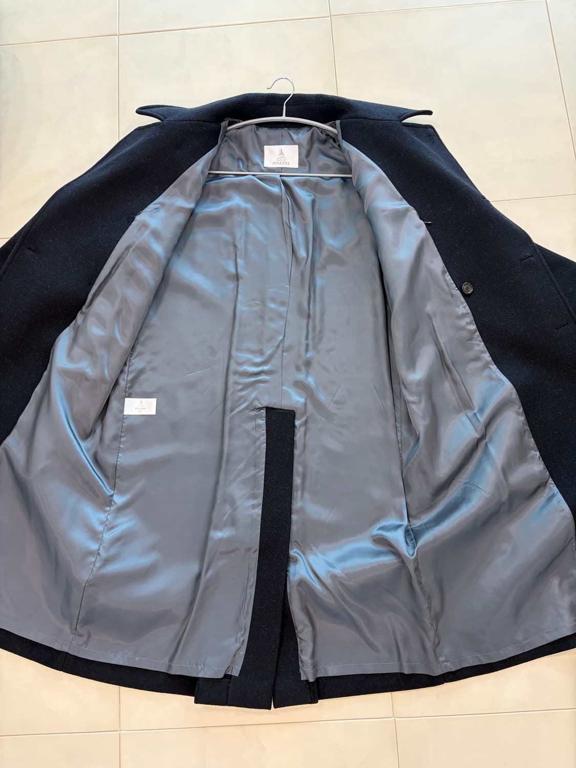 멋랩x피네짜 울 더블코트 네이비 M(100-105) 상품이미지6