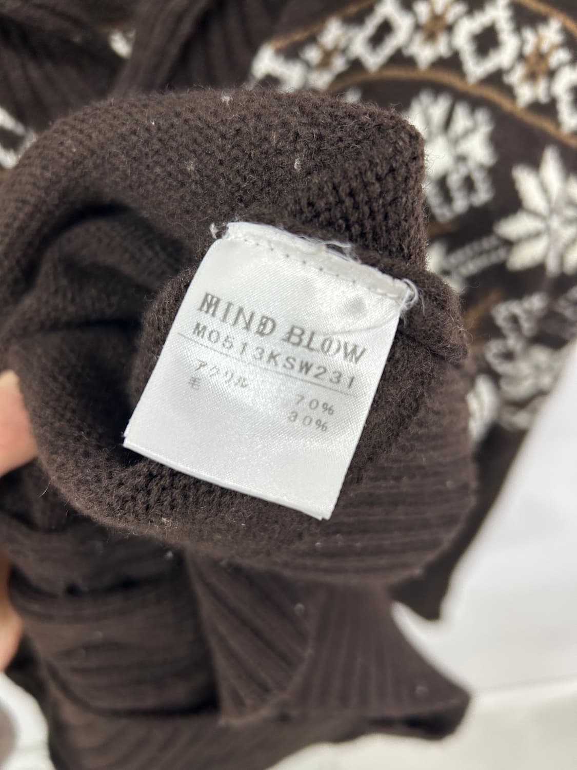 [JPN] 목도리 포함) 눈꽃 노르딕 코코아 폭닥 니트 가디 상품이미지8