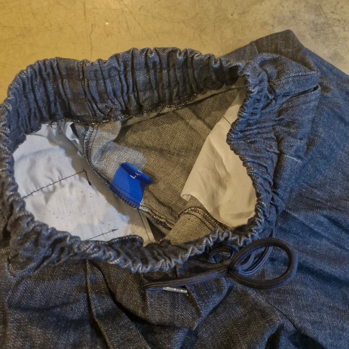 진청 벌룬 와이드 밴딩 데님 팬츠 상품이미지3