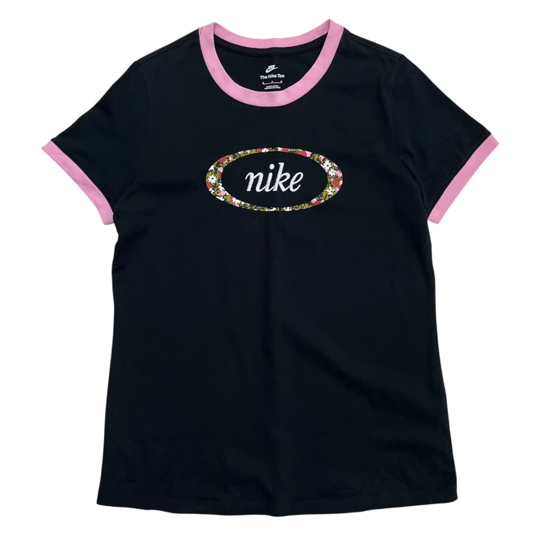 나이키 플라워로고 딸기우유맛 라인 블랙 반팔 M 상품이미지2
