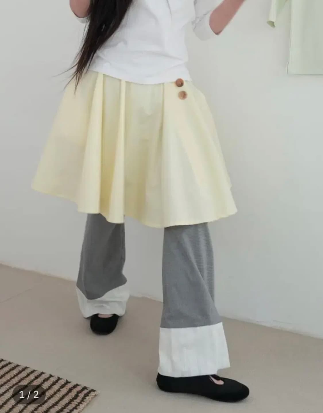 온스카 코튼 플레어 스커트 COTTON FLARE SKIRT LEMON 상품이미지1