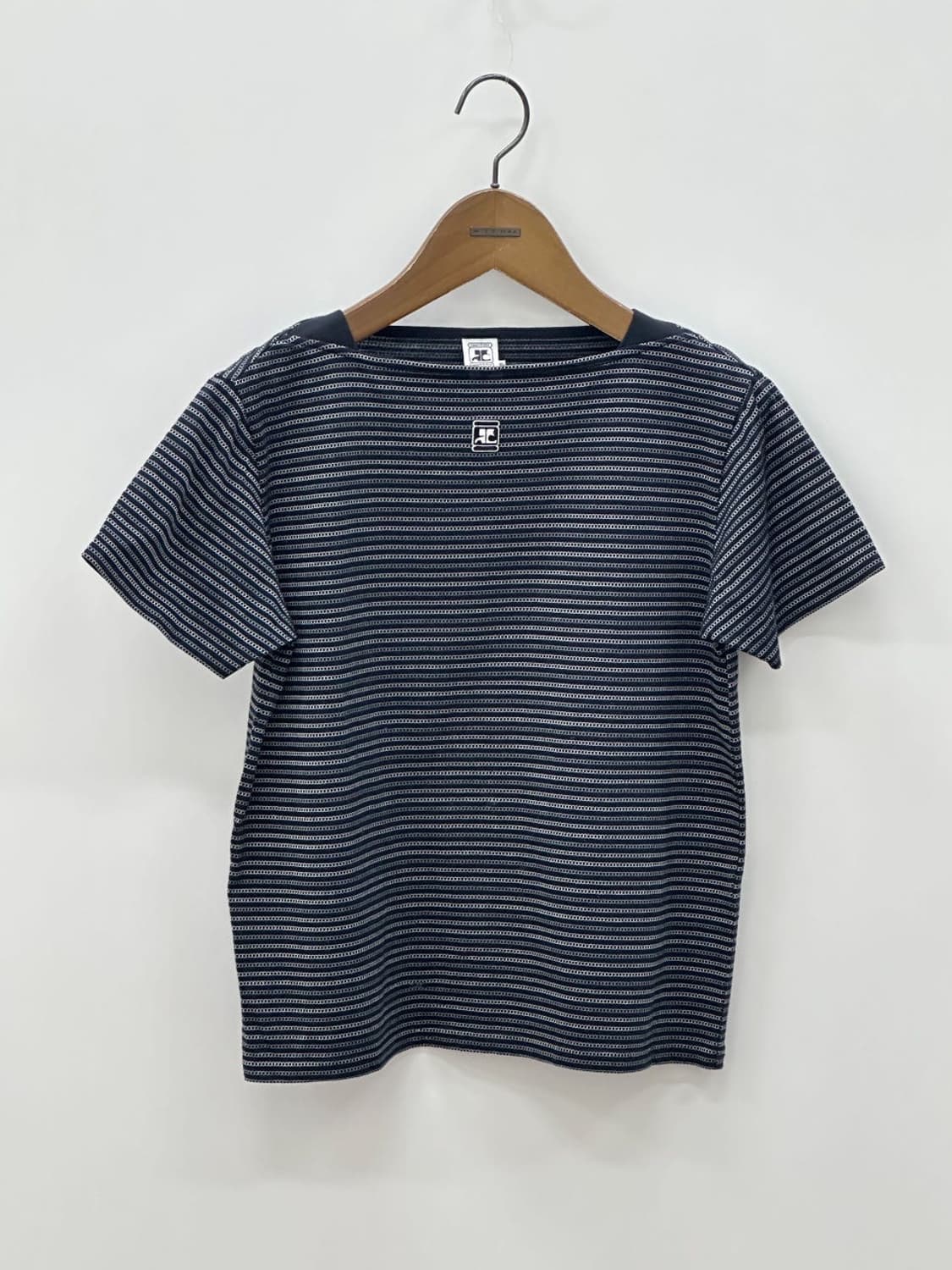 courreges / 꾸레쥬 스트라이프 스퀘어넥 반팔 티셔츠  상품이미지2