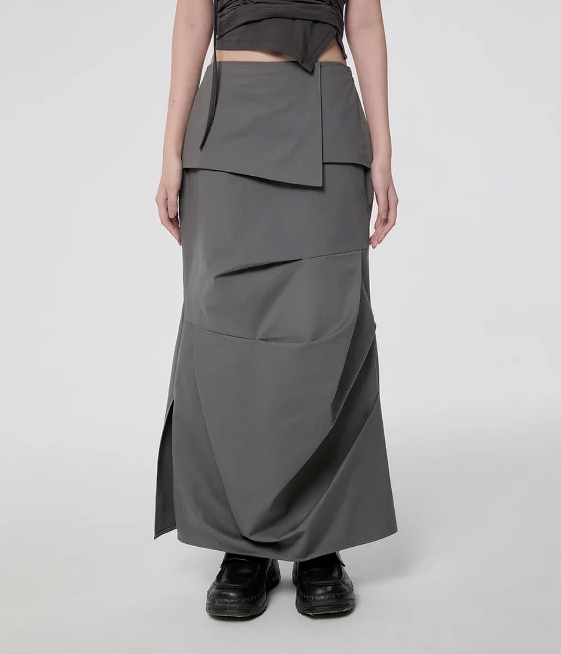 플레어업 Drape Layered Maxi Skirt (FL-238_Gr 상품이미지1