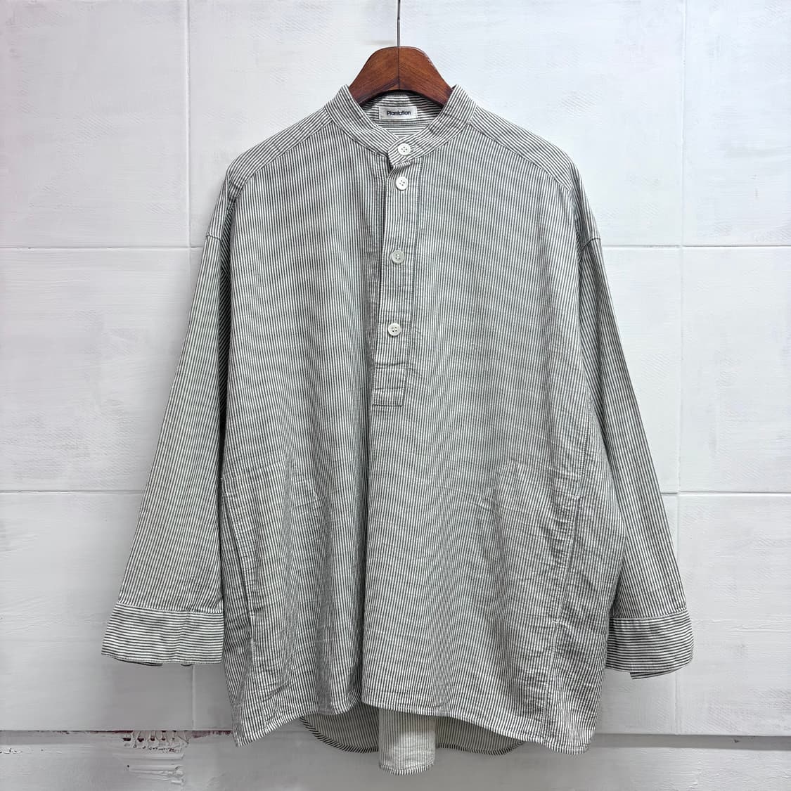 Plantation by IsseyMiyake 헨리넥 스트라이프 셔츠  상품이미지1