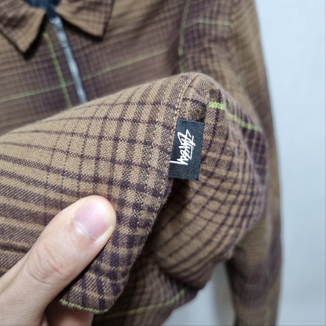 ( XL ) 스투시 브라운 체크 자켓 상품이미지2