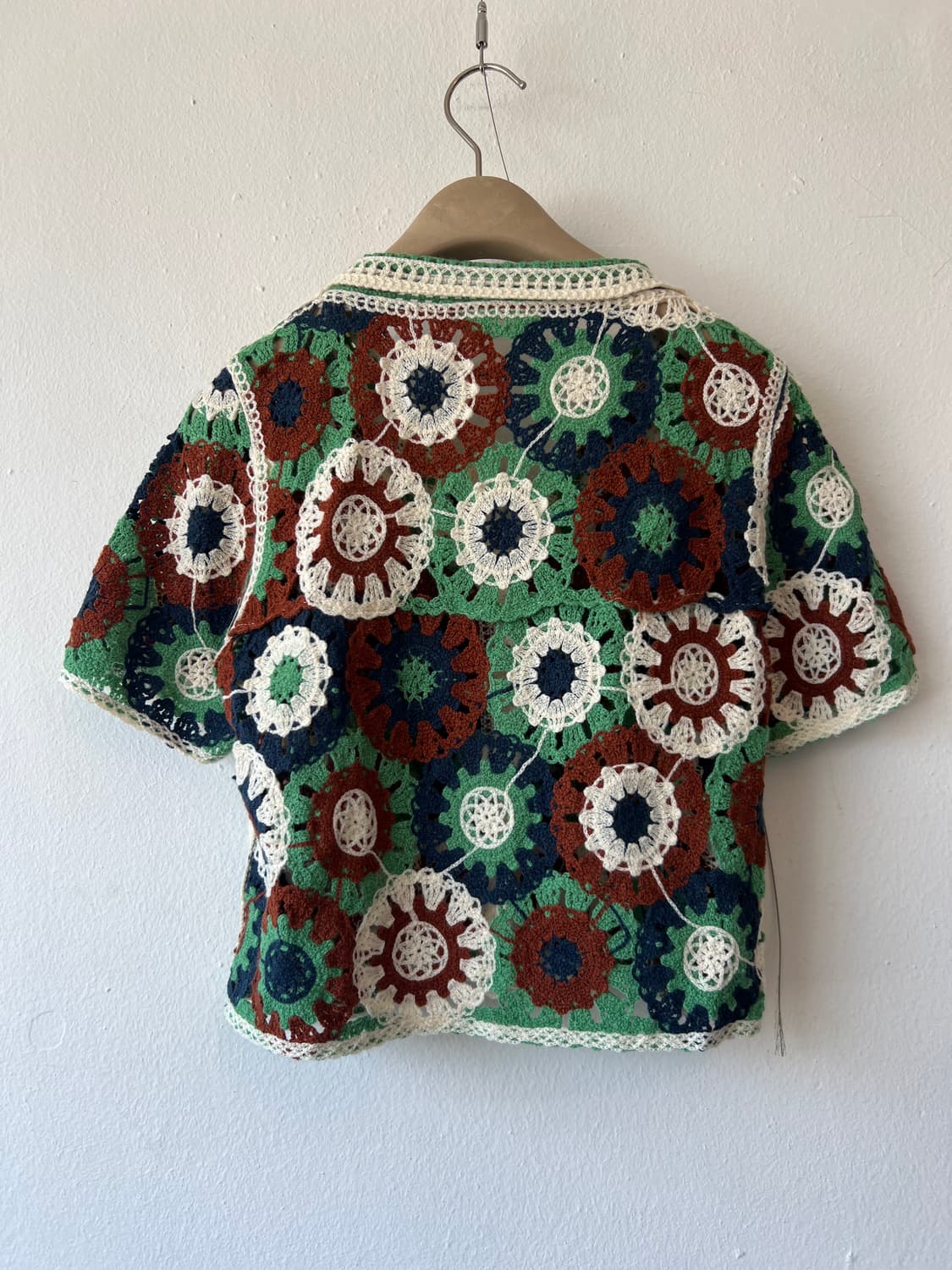 일본수입 여성 모티브크로셰 니트카라티셔츠 니트가디건 상품이미지3