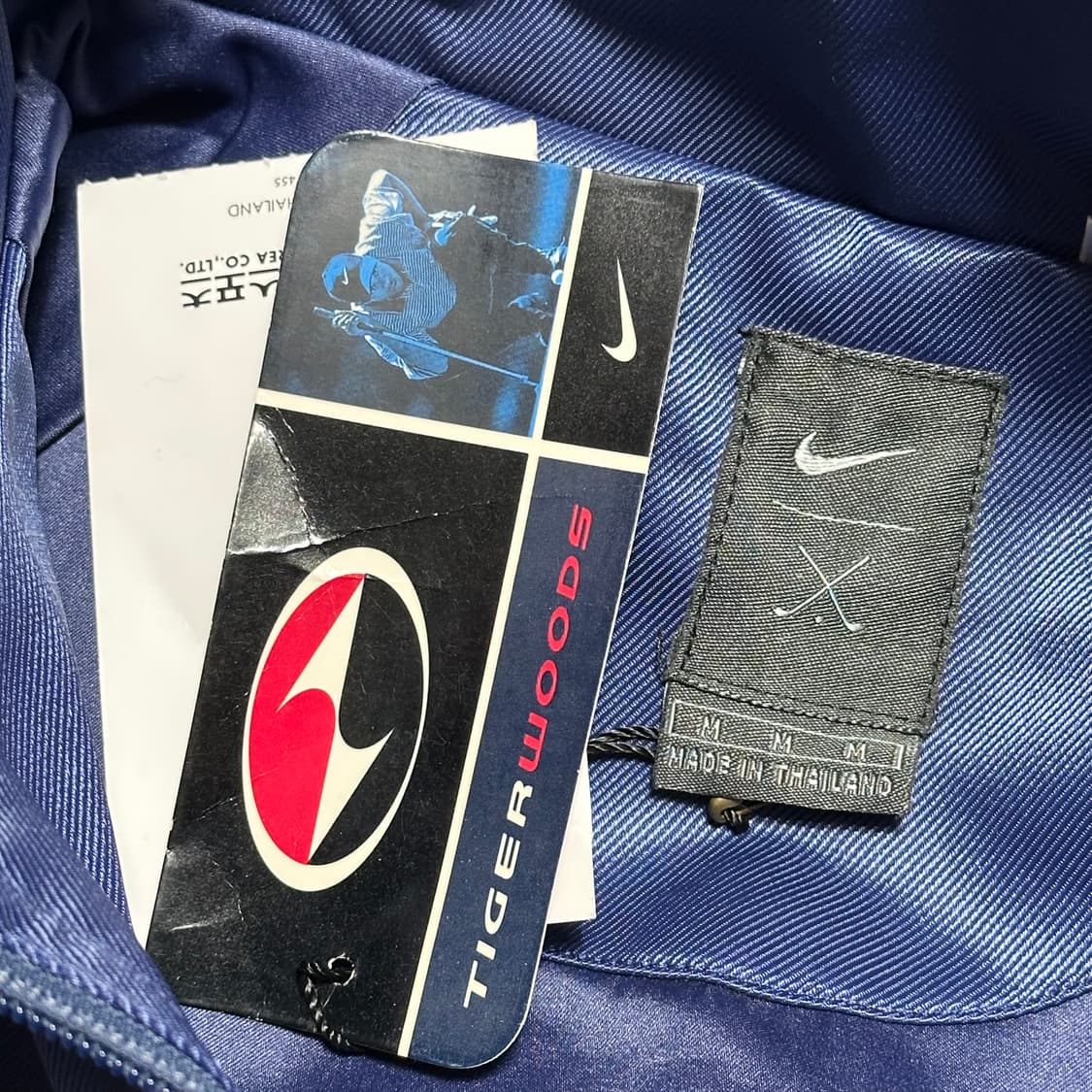 M 새상품 90‘s 나이키 사틴 올드스쿨 네이비 바람막이 상품이미지4