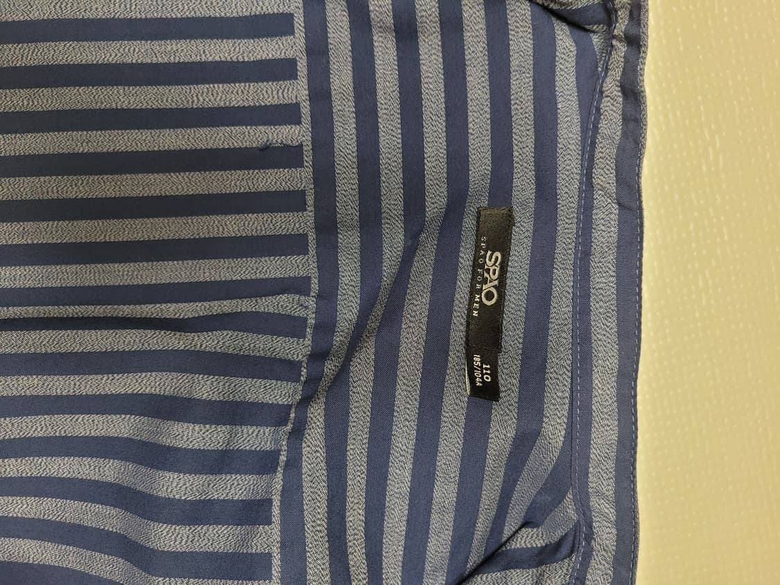 스파오 SPAO 남자 스트라이프 헨리넥 셔츠 110 네이비 상품이미지9