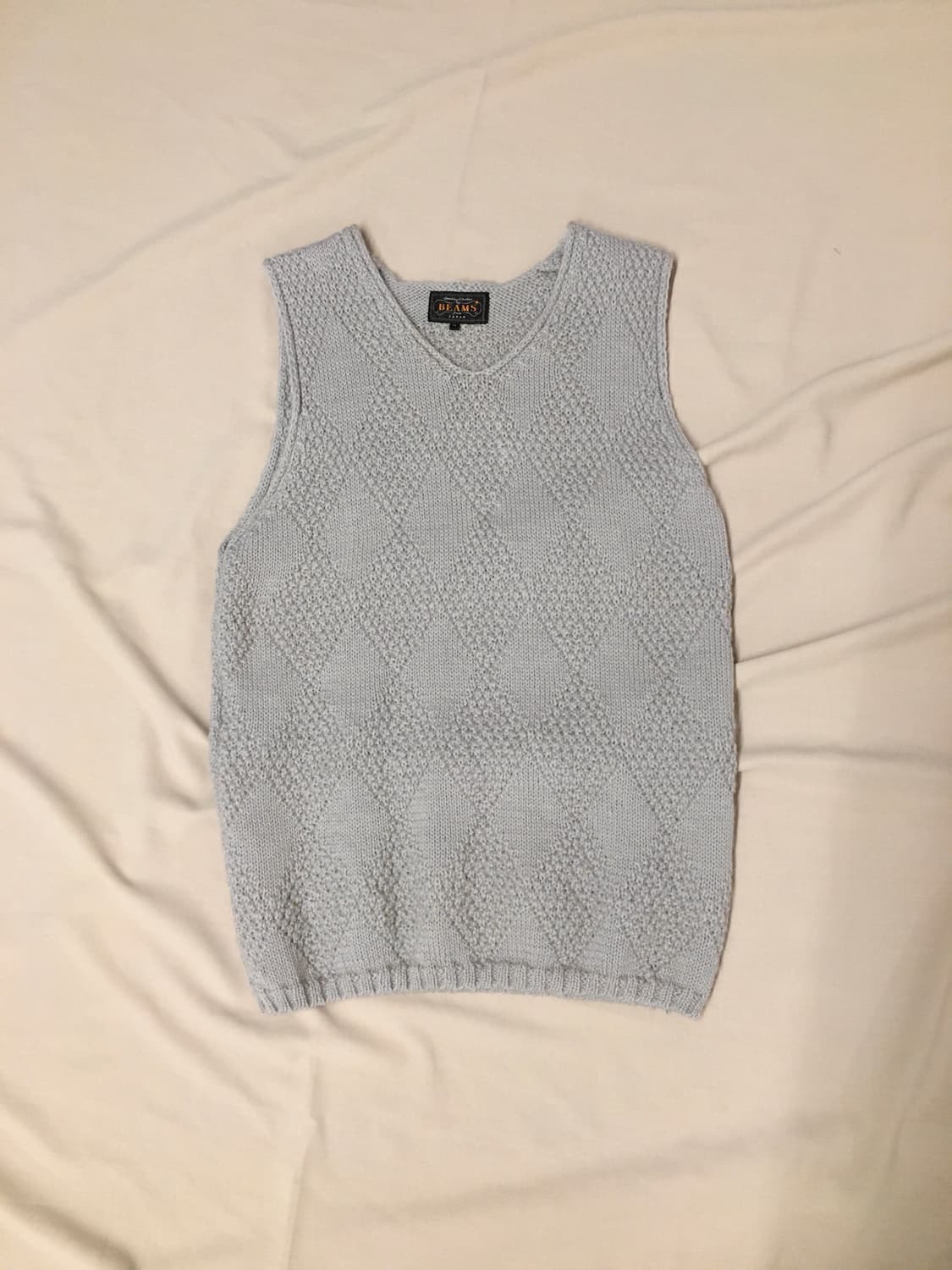 급처! 빔즈 플러스 아가일 니트 베스트 상품이미지1