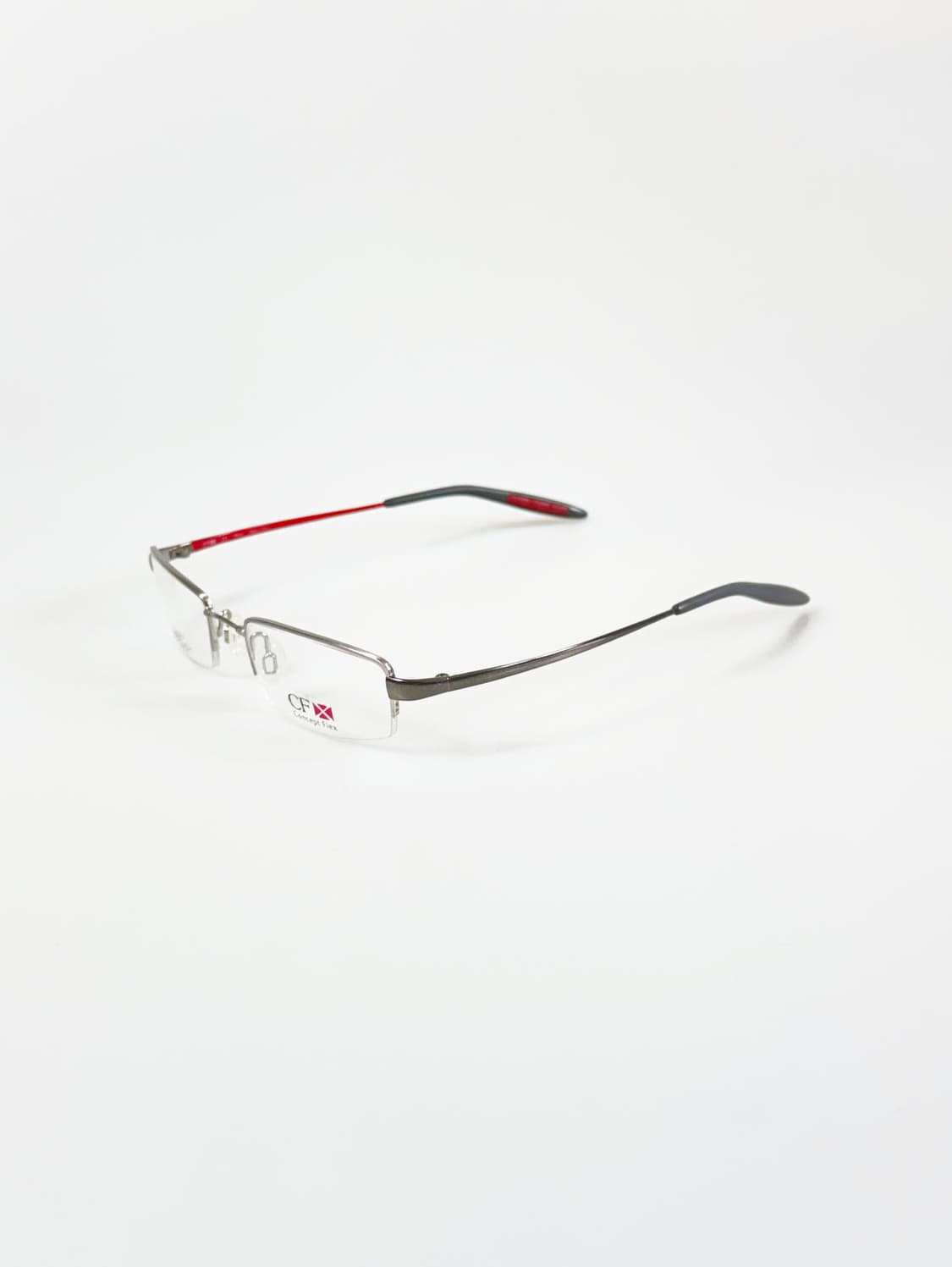 CONCEPT FLEX 실버 반무테 스퀘어 메탈 빈티지 안경 상품이미지3