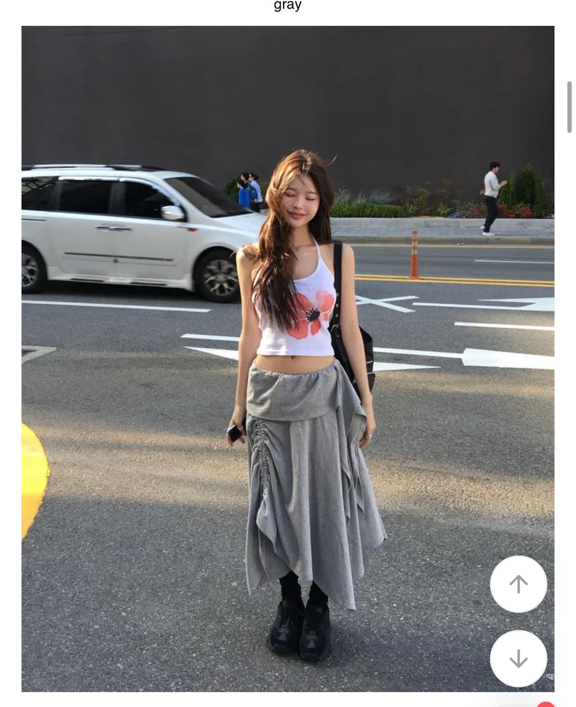 Soand  언발 미디스커트 그레이 상품이미지1