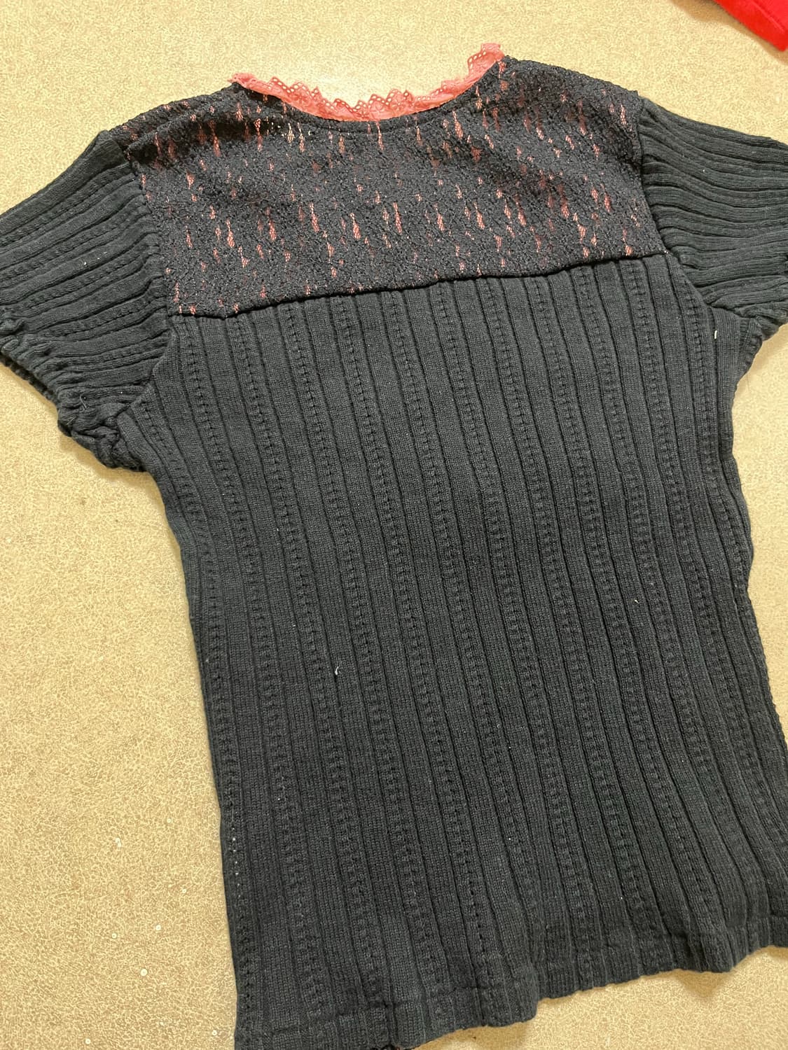 Jpn Vtg 니트 레이스 반팔  상품이미지6