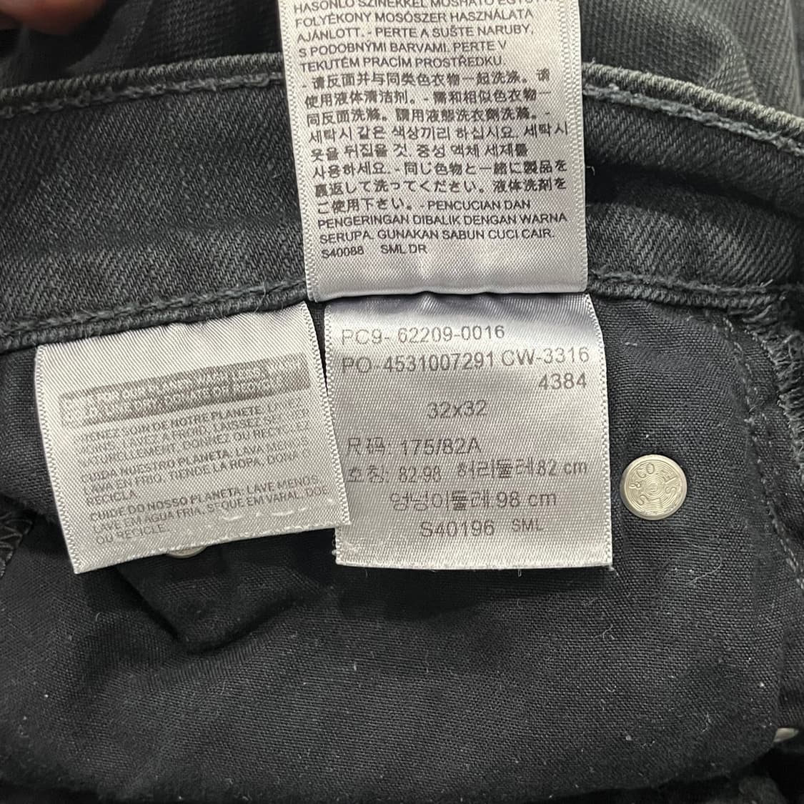 리바이스 블랙 워싱 데님 팬츠 상품이미지7