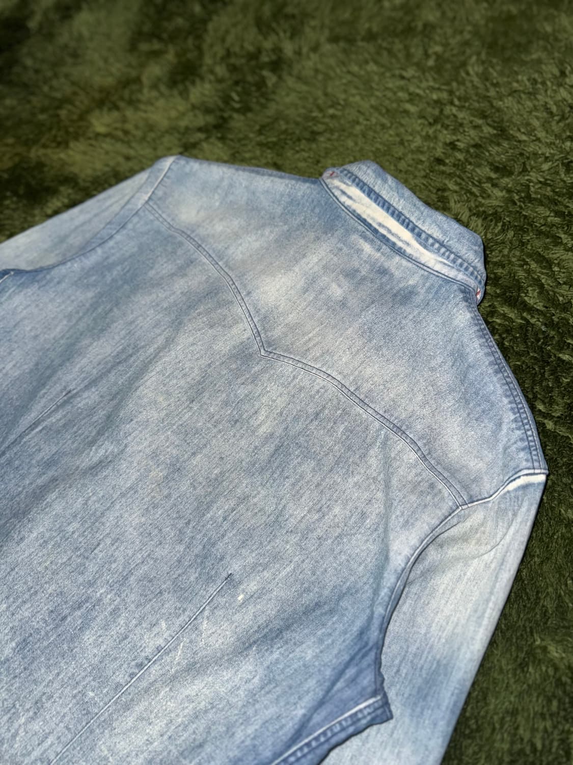 [EU L] 아르마니 진스 빈티지 워싱 웨스턴 데님 셔츠 상품이미지9