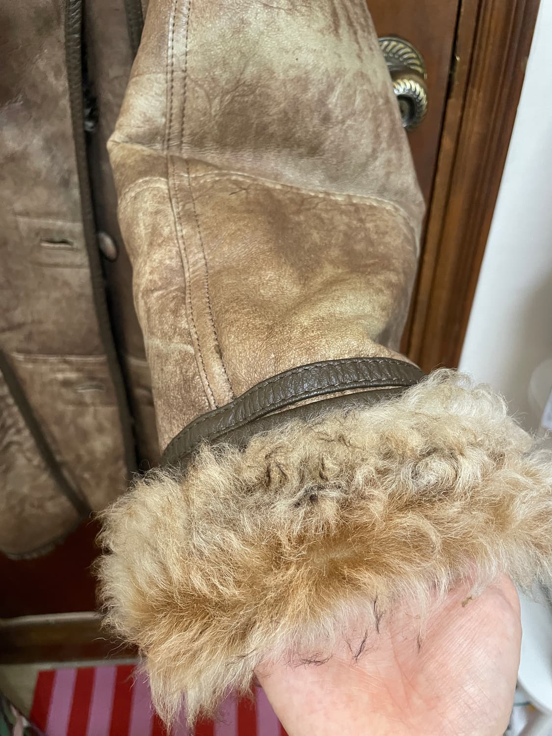 Vintage genuine 양가죽 무스탕 66사이즈 상품이미지2