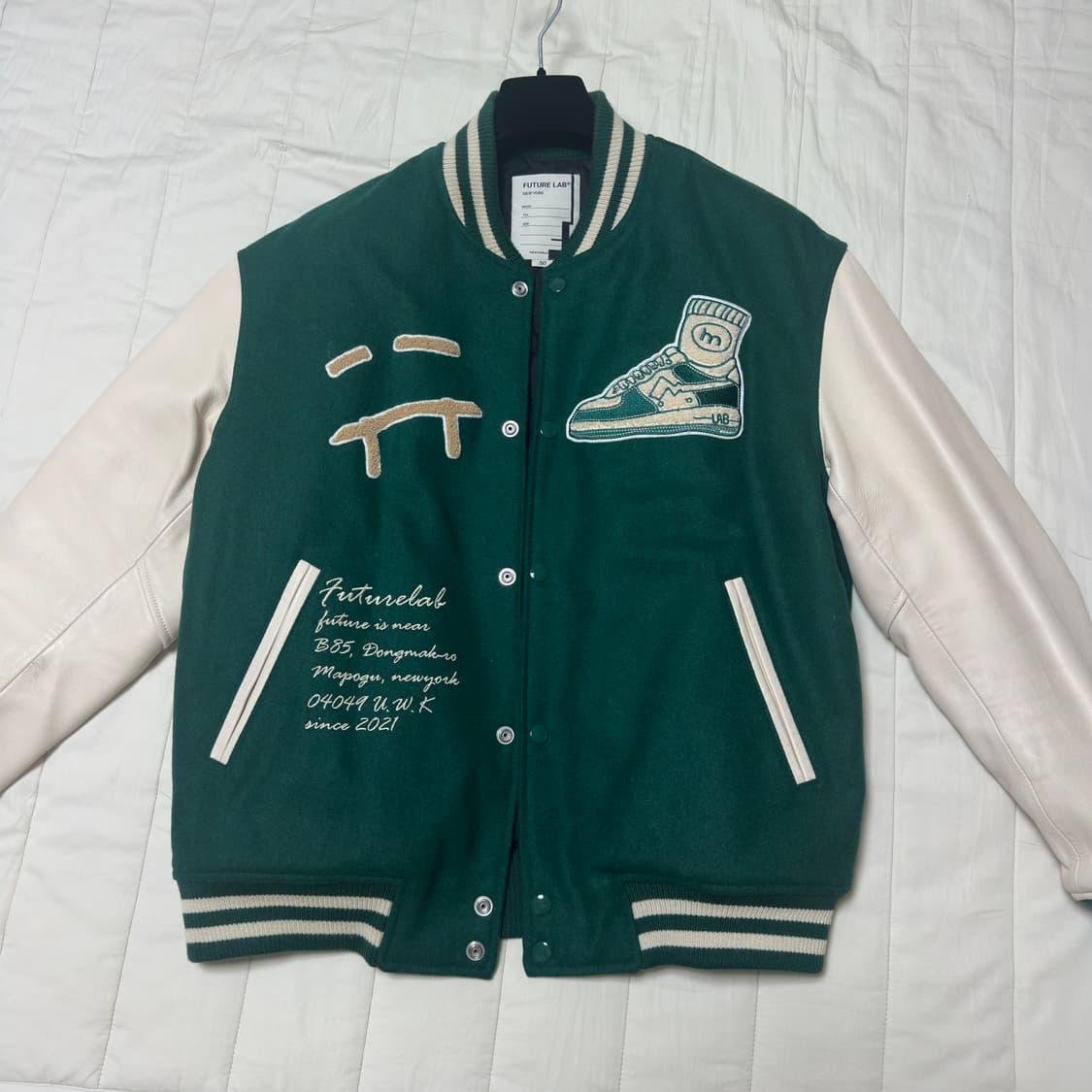퓨처랩 바시티자켓 그린 50사이즈 상품이미지1