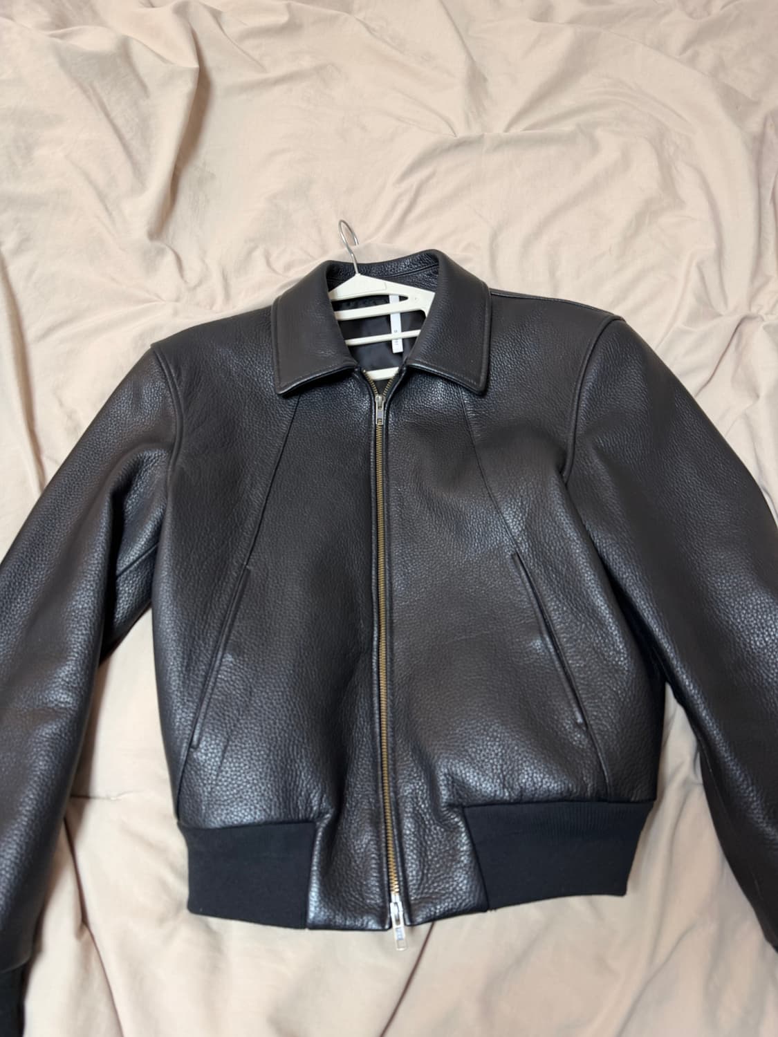 노이어 고트 슈렁큰 레더 블루종 (블랙) 상품이미지1