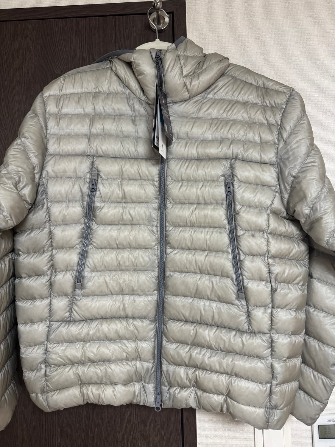 무신사스탠다드 시티 레저 시어 립스탑 후디드 경량패딩 라이트그레이 XL 상품이미지1