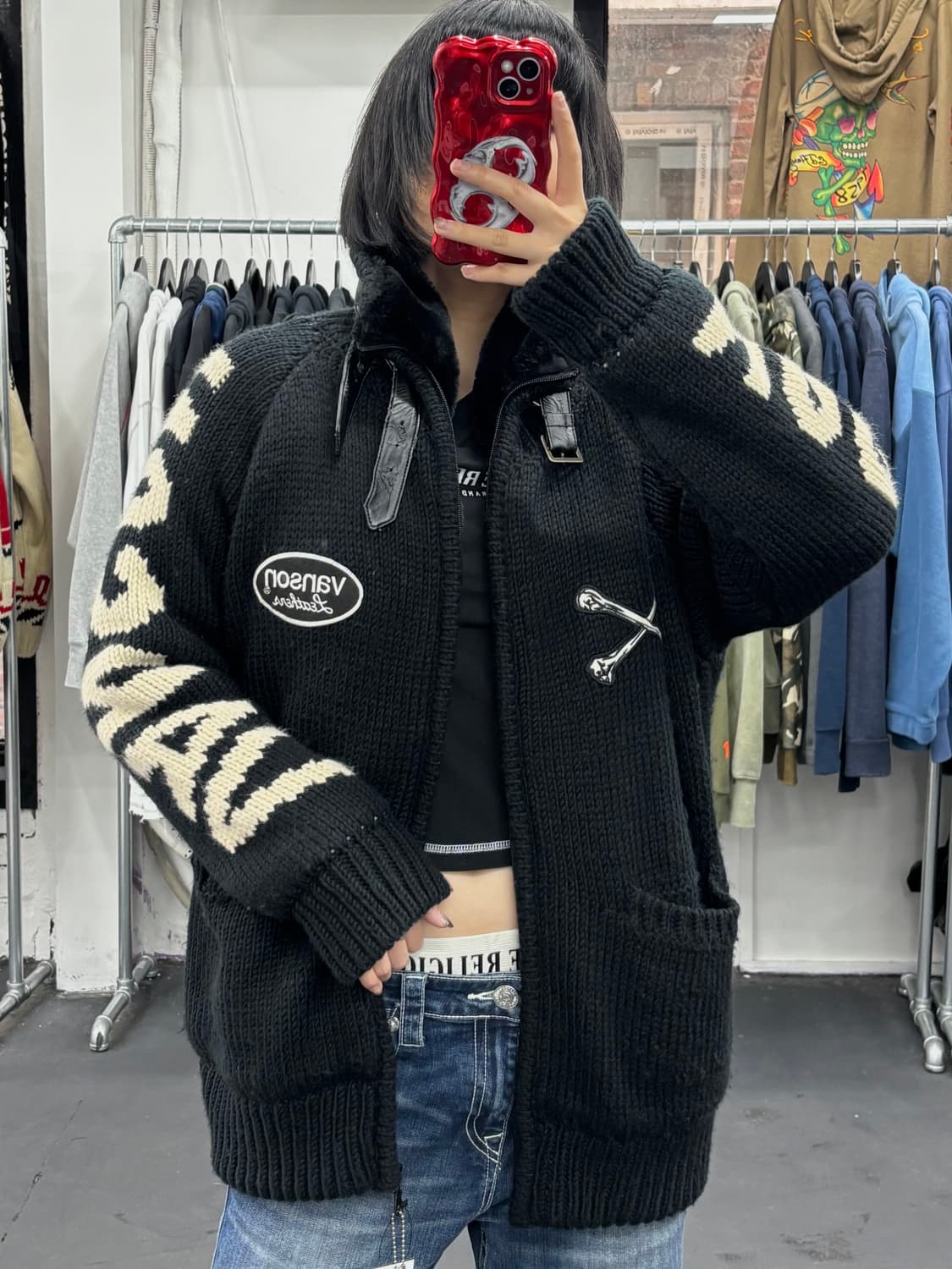 밴슨 레더 스컬 코위찬 자켓 상품이미지1