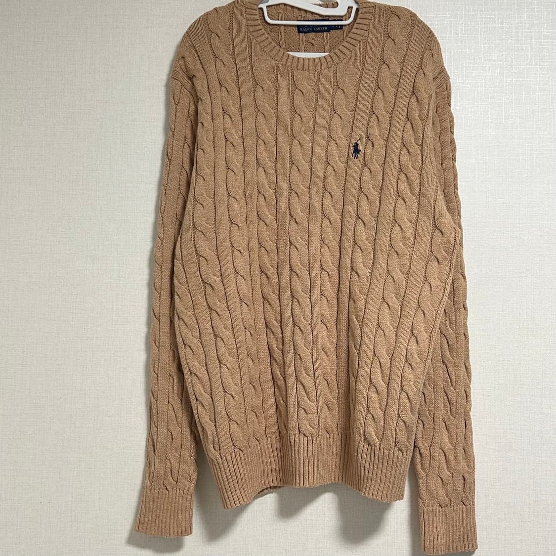 폴로 랄프로렌 신형 꽈배기 니트 카멜 브라운 L 상품이미지4