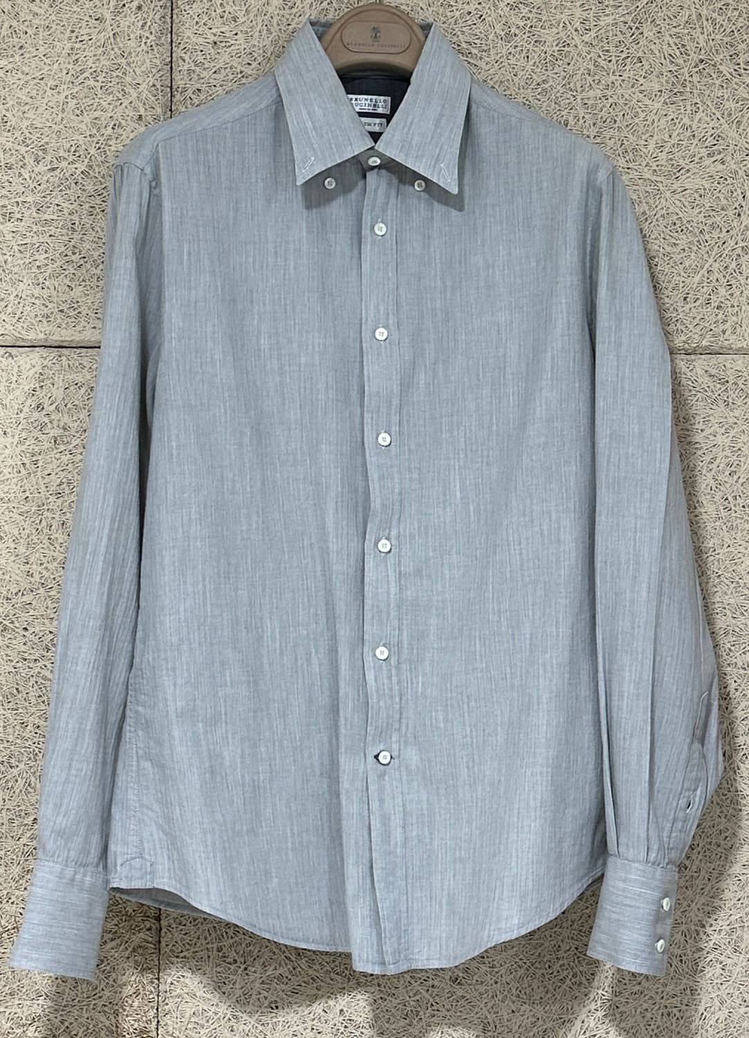 브루넬로 쿠치넬리 슬림핏 그레이 버튼업 셔츠 상품이미지2