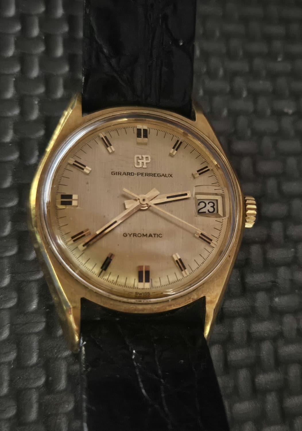 빈티지 지라드 페리고 자이로매틱 - 골드 & 스틸 클래식 드레스 워치 상품이미지4