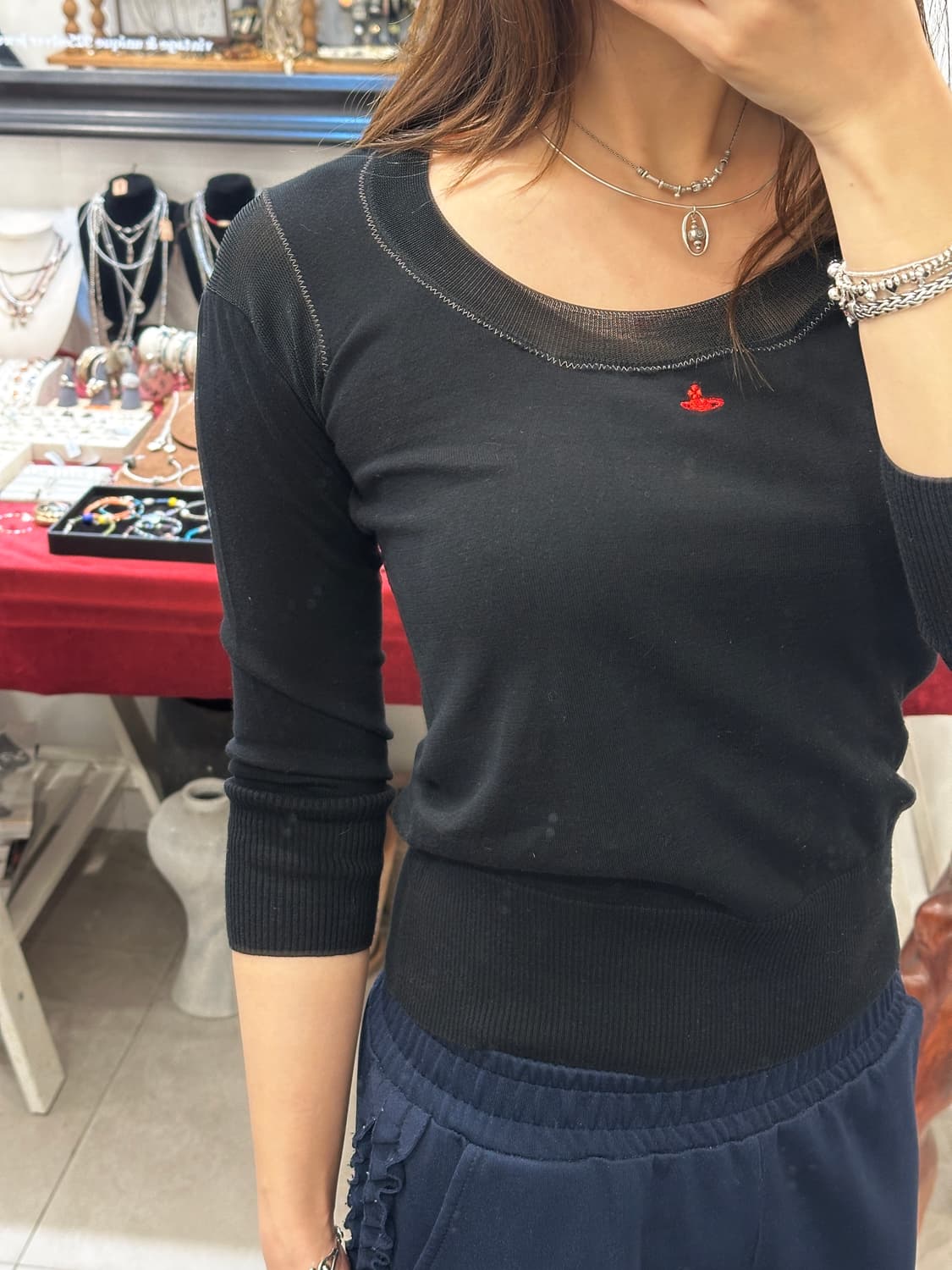 Vivienne Westwood RED LABEL 오브 자수 7부 소매 상품이미지5