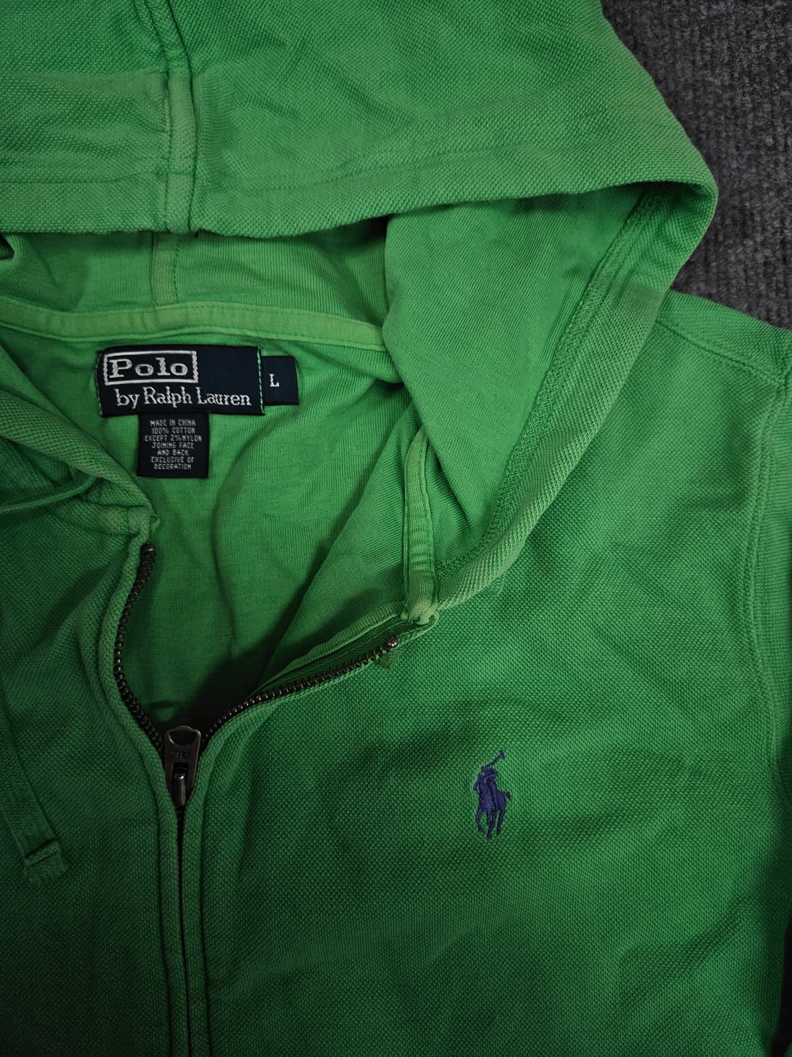 폴로 랄프로렌 그린 코튼 후드집업 급처 상품이미지2