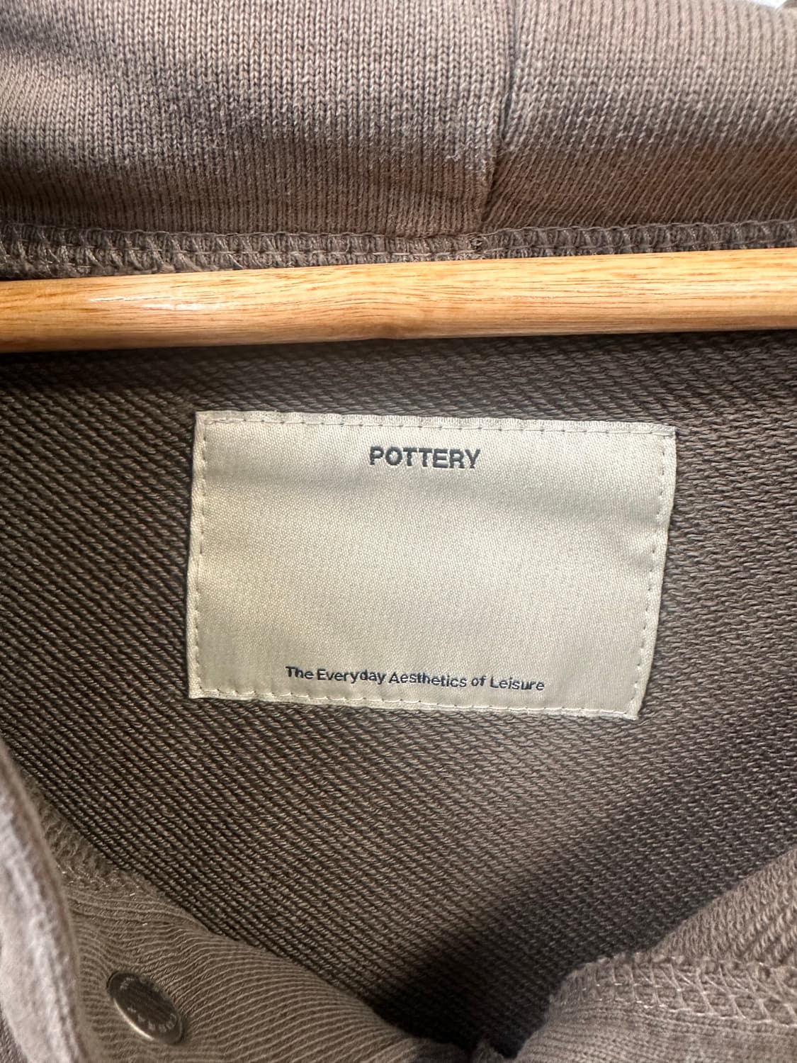 (1)포터리 22FW 하프버튼 후드 브라운 상품이미지2