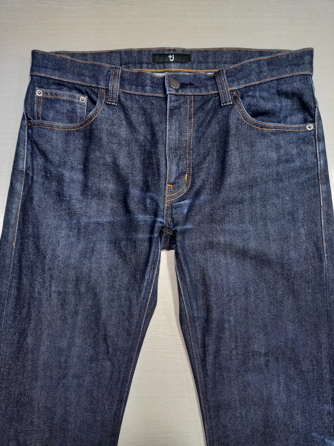 33 질샌더 유니끌로 셀비지 스판 슬림일자진 진청 33-425 상품이미지3