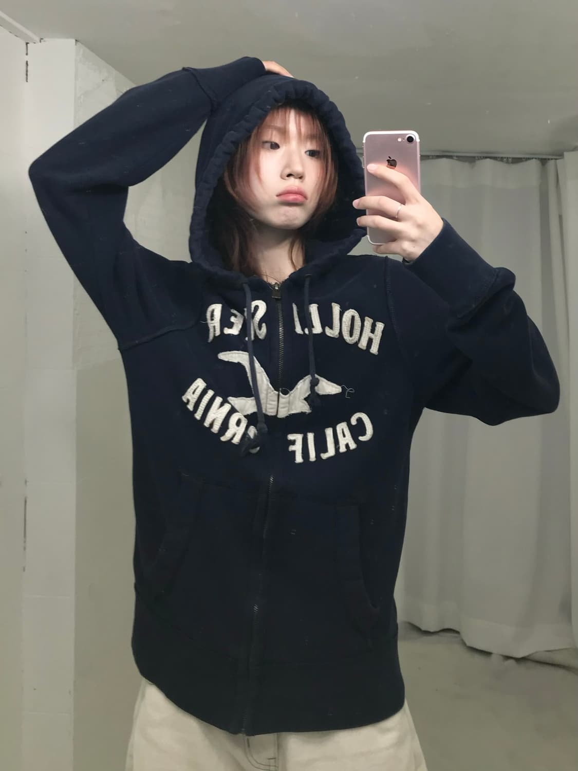 홀리스터 네이비 아방핏 후드집업 상품이미지1