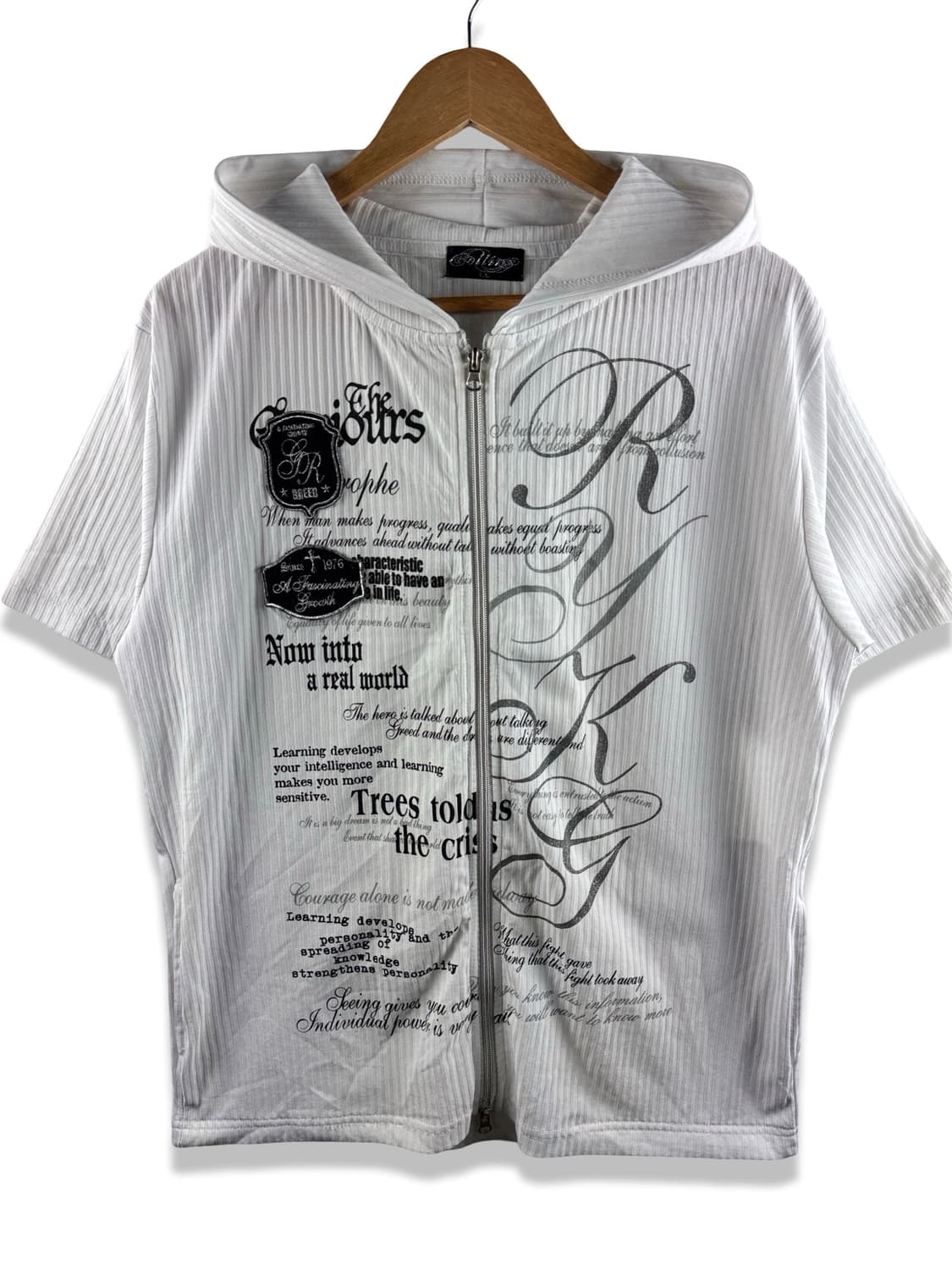 JPN 펑크 레터링 반팔 후드집업2604 상품이미지1