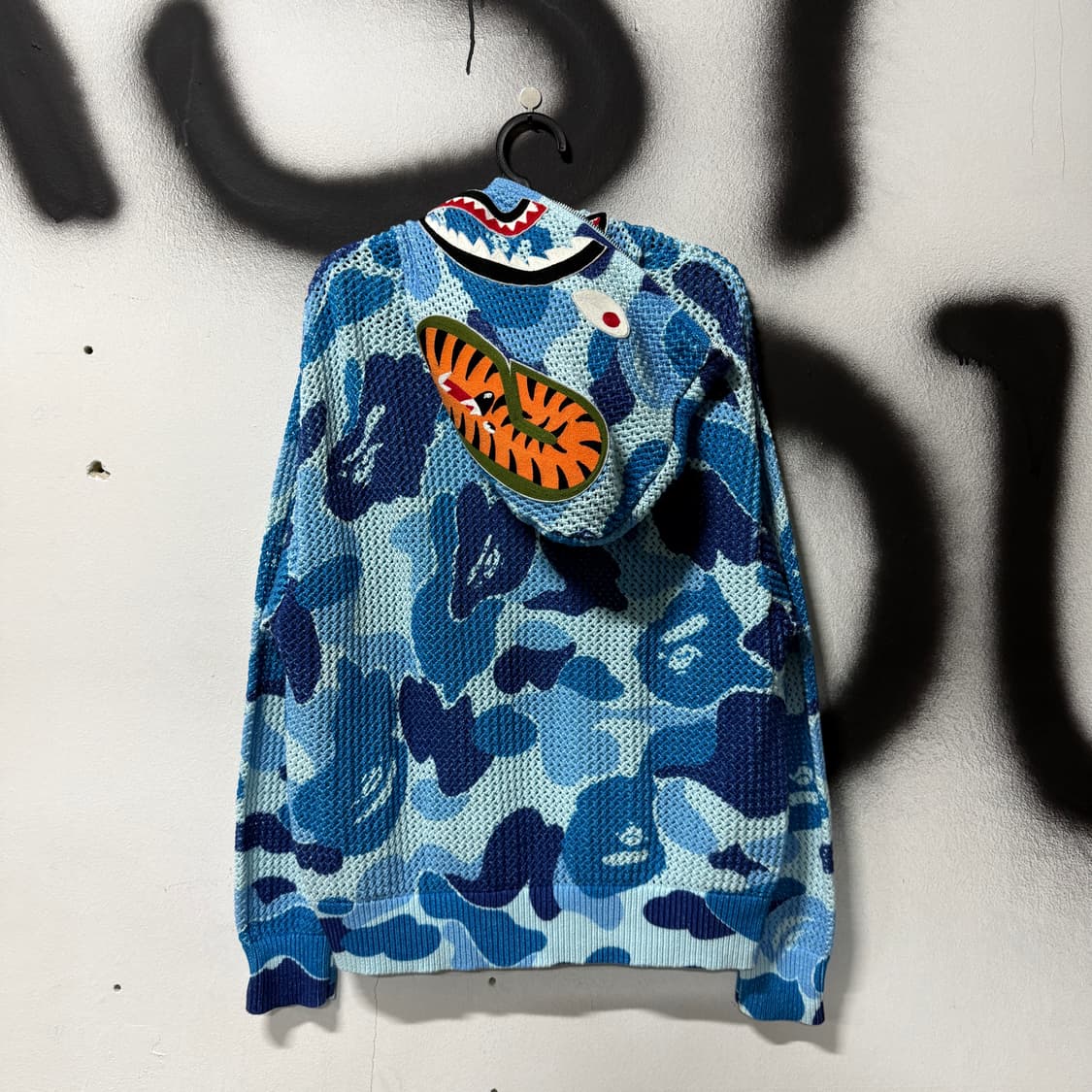 정품 베이프 ABC 청계 카모 크로셰 샤크 풀 집업 후디 상품이미지1