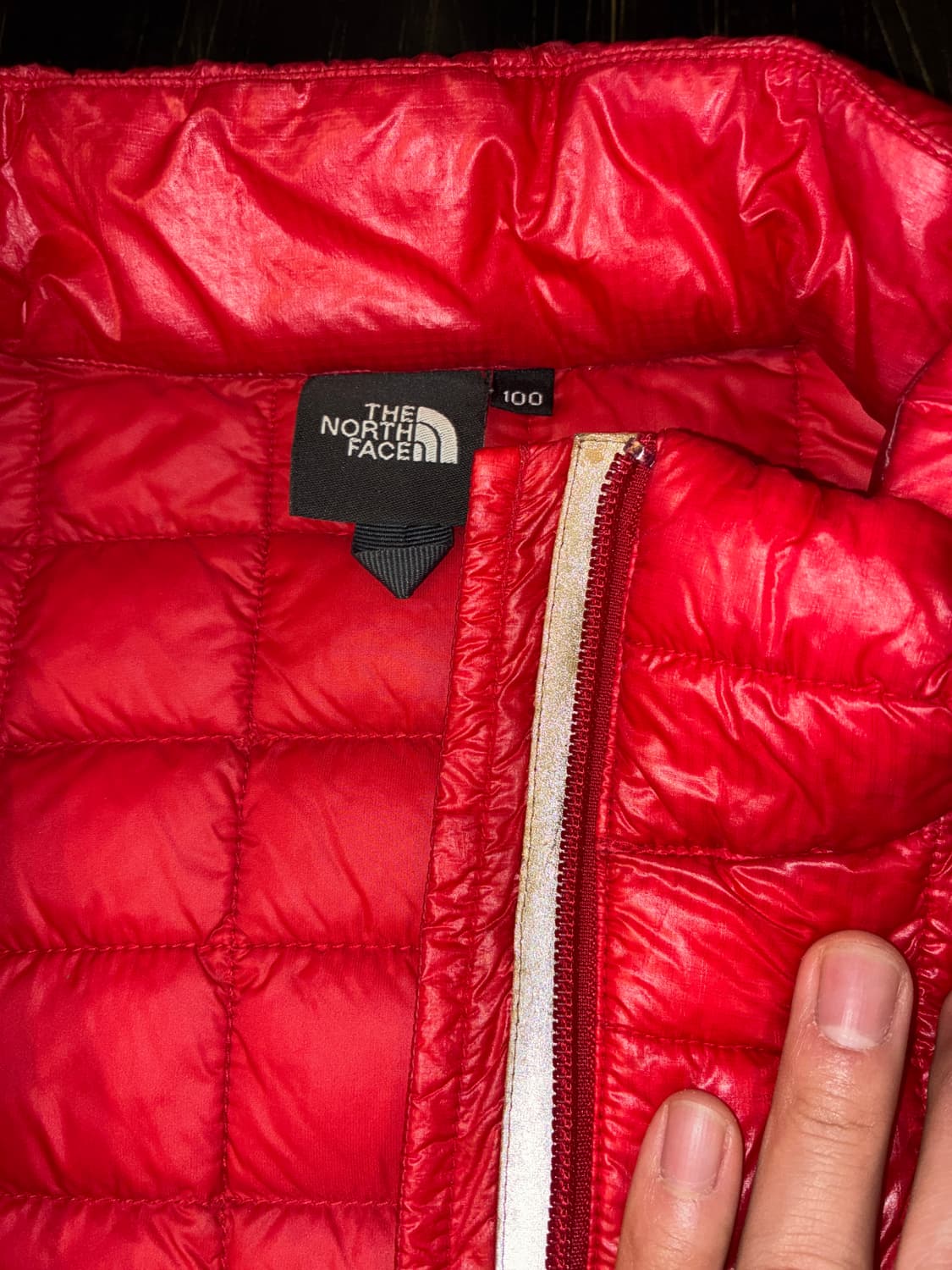 100) 노스페이스 퀼팅 패딩 레드 미노이 상품이미지2